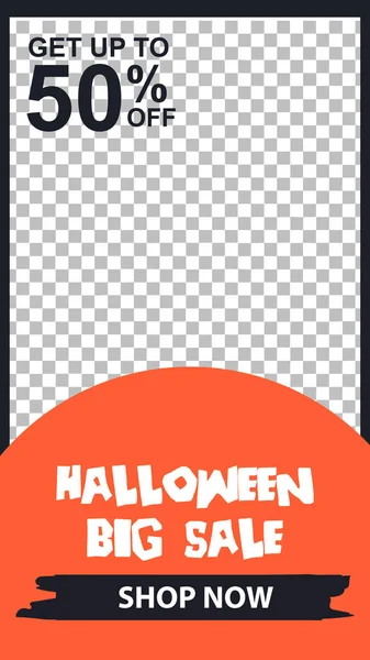 Modèle Média Sosial Modifiable Halloween Fond Vente Bannière Vente Pour — Image vectorielle