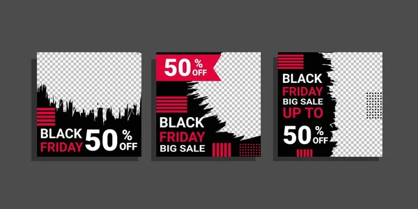 Editable Viernes Negro Venta Plantilla Fondo Banner Web Diseño Vectorial — Vector de stock