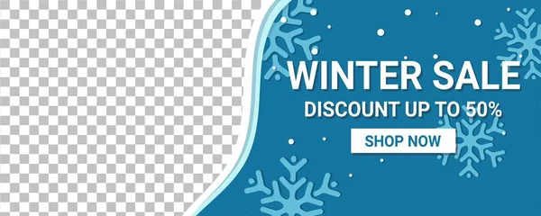 Winter Christmas Promotional Sale Banners Paper Style Promotional Banners Selling — Stock Vector