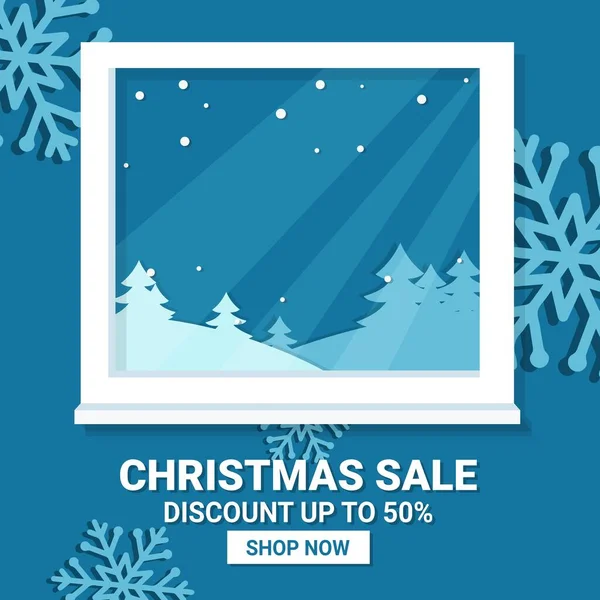 Zimní Vánoční Reklamní Bannery Papírovým Stylem Reklamní Bannery Pro Prodej — Stockový vektor