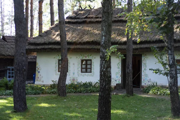 Vieille Maison Argile Ukrainienne Dans Forêt — Photo