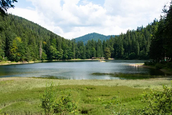 山を背景にした大きな美しい湖 — ストック写真