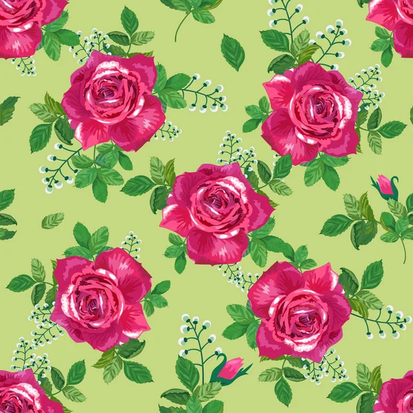 Pattern.Red ,pink roses — стоковый вектор