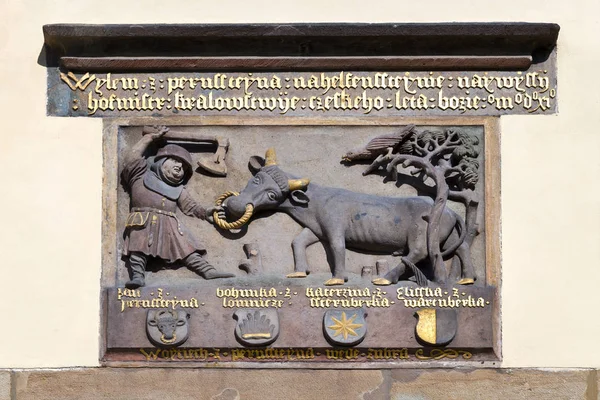 votive sign, renaissance castle, Pardubice, East Bohemia, Czech republic