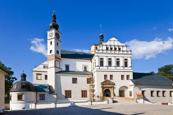 Pardubice, Czech republic - JUL 25, 2018: renaissance castle, Pardubice, East Bohemia, Czech republic
