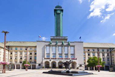 Çek Cumhuriyeti, Ostrava - 13 Ağustos 2018: yeni Belediye Binası, Ostrava şehir, Kuzey Moravia, Çek Cumhuriyeti