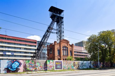 Çek Cumhuriyeti, Ostrava - 13 Ağustos 2018: eski kömür benim Jindrich, Ostrava şehir, Kuzey Moravia, Çek Cumhuriyeti