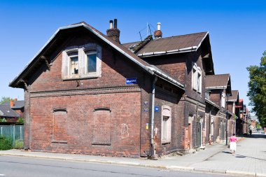 Çek Cumhuriyeti, Ostrava - 13 Ağustos 2018: Kalkan işçi kolonisi, Vitkovice, bölge, Ostrava şehir, Kuzey Moravia, Çek Cumhuriyeti