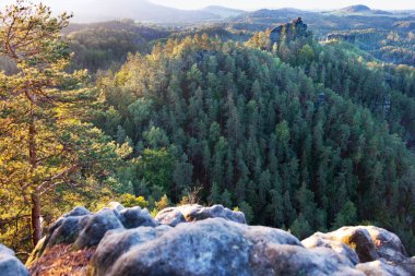 Marianina uyanık Vilemina görünümü noktasından, Jetrichovice region, Çek İsviçre, Çek Cumhuriyeti