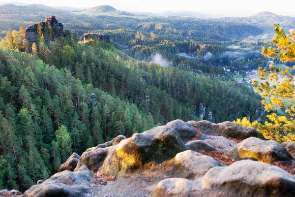 Veduta Marianina Dal Punto Vista Vilemina Regione Jetrichovice Svizzera Ceca — Foto Stock