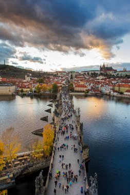 Charles Köprüsü Amerikanlar nehir, Lesser town (Unesco), Prague castle, Prague, Çek Cumhuriyeti