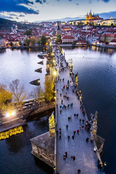 Ponte Charles Rio Moldau Cidade Menor Unesco Castelo Praga Praga — Fotografia de Stock