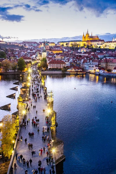 Ponte Charles Rio Moldau Cidade Menor Unesco Castelo Praga Praga — Fotografia de Stock