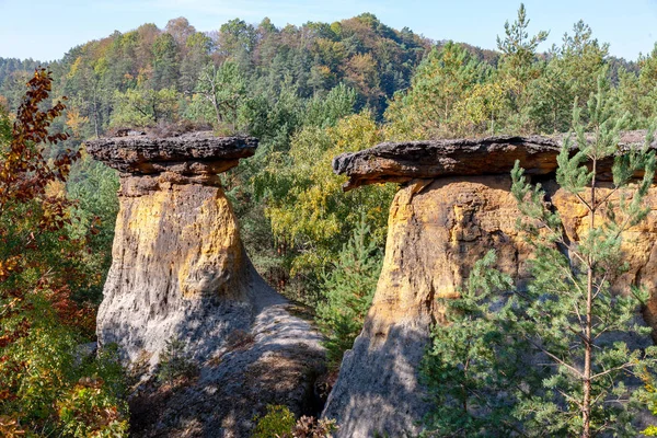 Formación Rocosa Policky Tapa Valle Kokorin Bohemia Central República Checa —  Fotos de Stock