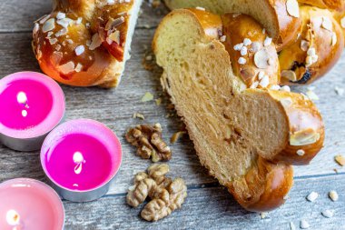 Çek Noel zamanı ve gümrük - bohem mutfak ve tipik pasta - şenlikli akşam yemeği için hazırlanan geleneksel yemek 
