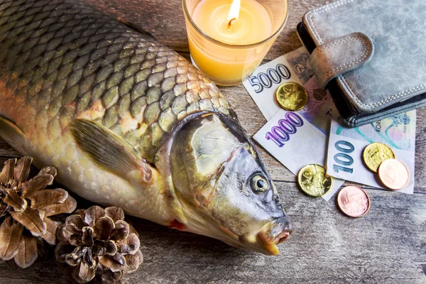 Navidad Checa Las Costumbres Cocina Bohemia Pescado Típico Carpa Tradicional — Foto de Stock