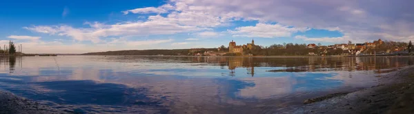 Castelo Com Céu Azul Seeburg Saxônia Anhalt — Fotografia de Stock