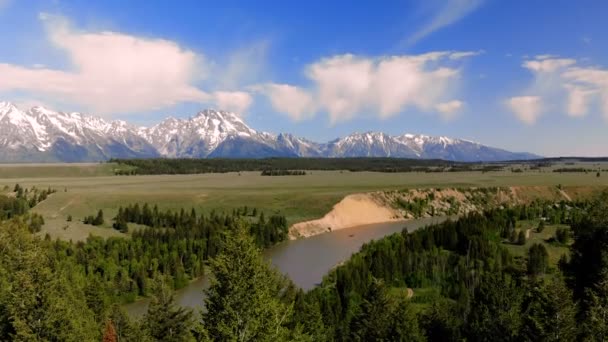 Krásná Krajina Nedaleko Yellowstonského Národního Parku Usa Wyoming Shora Letecký — Stock video