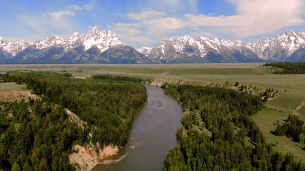 Krásná Krajina Nedaleko Yellowstonského Národního Parku Usa Wyoming Shora Letecký — Stock video