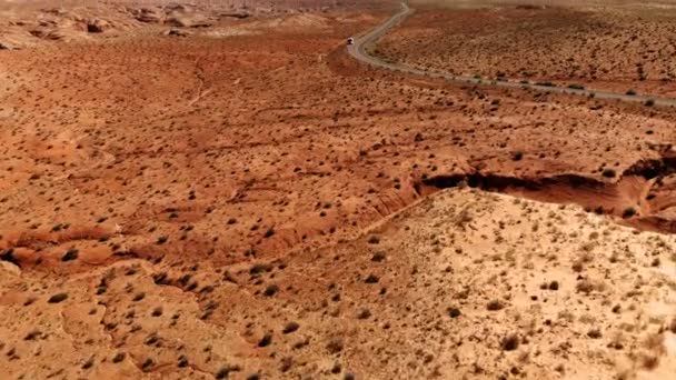 Desert Empty Highway Utah Usa Scenic Landscape Nature Geology Environment — Stock Video