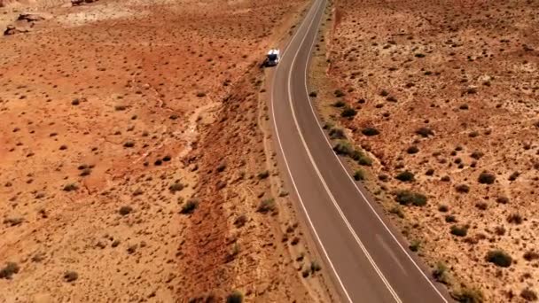 Wüste Leere Autobahn Utah Usa Malerische Landschaft Natur Geologie Umwelt — Stockvideo