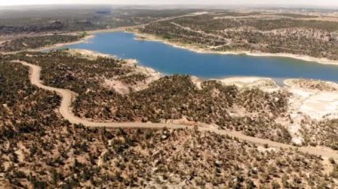 Çöl Utah, ABD. Doğal manzara. Doğa, Jeoloji, çevre Utah. Yukarıdan görünüm, havadan görünümü, uçağın shot