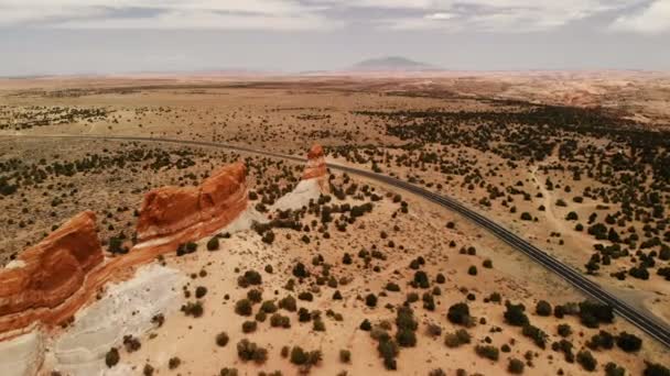 Pouštní Dálnice Arizoně Usa Malebná Krajina Příroda Geologie Prostředí Arizony — Stock video