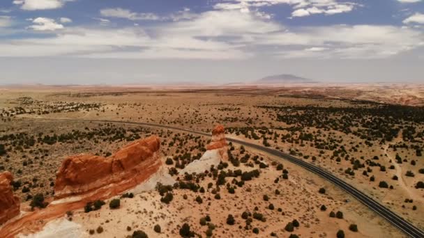 아리조나 미국에서에서 고속도로입니다 풍경입니다 지질학 아리조나의 환경입니다 위에서 조감도 항공기 — 비디오