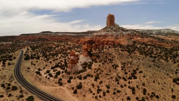 Desert Autoroute Arizona États Unis Paysage Pittoresque Nature Géologie Environnement — Video