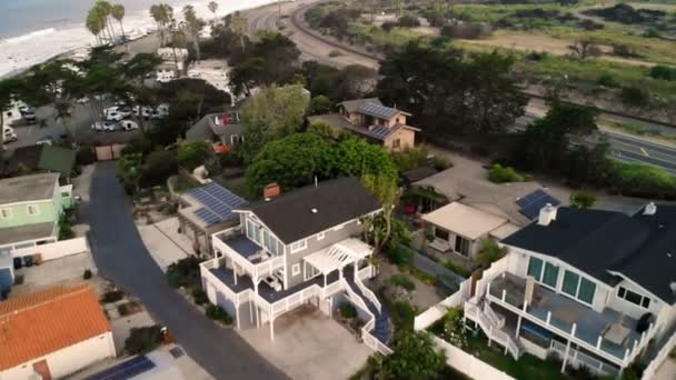 Vista Aérea Casas Playa Largo Costa Del Pacífico California Bienes — Vídeo de stock