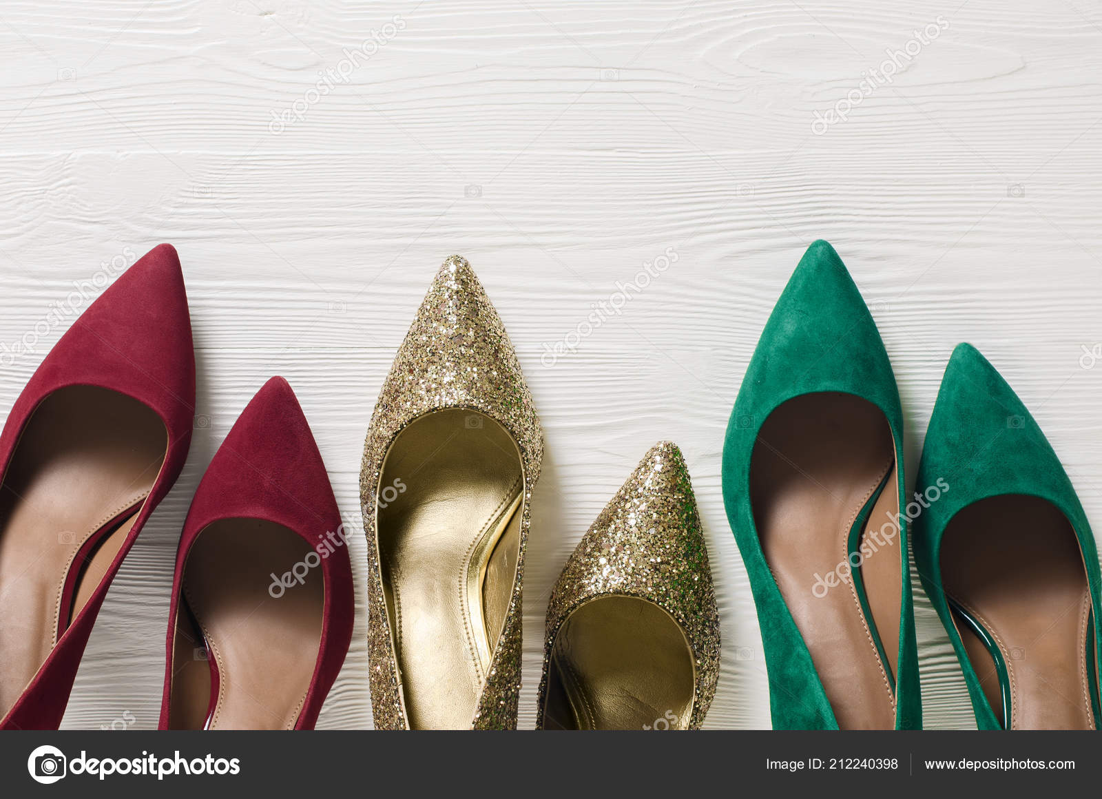 green and white pumps