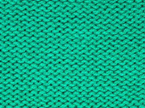 Dzianinowy wzór, tekstura, zielony kolor — Zdjęcie stockowe