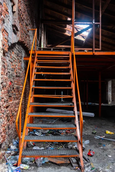 Interiores Salas Industriais Abandonadas Zyrardow — Fotografia de Stock