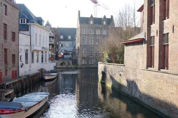 Brügge Stadtansichten Kanäle Alte Häuser Alte Straßen Touristenführer Route — Stockfoto