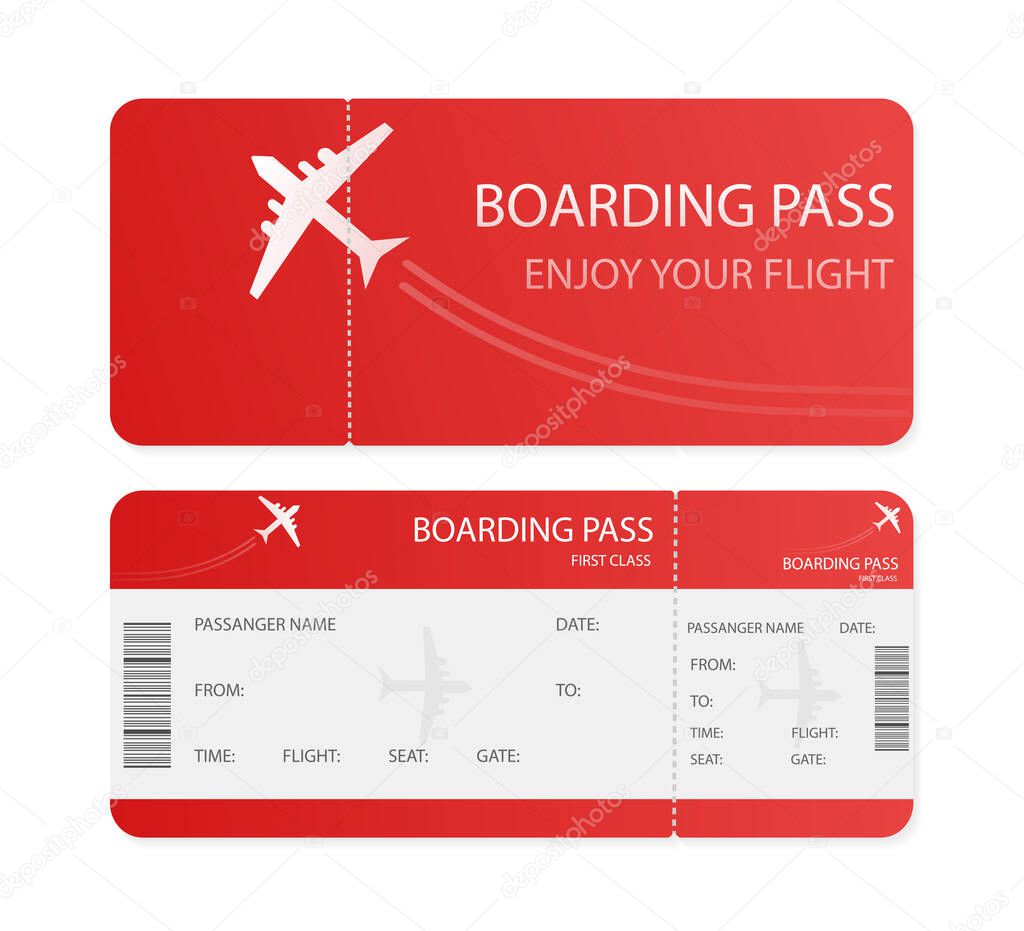Flat empty airline tickets for concept design. Flat vector illustration. Business concept. Template vector