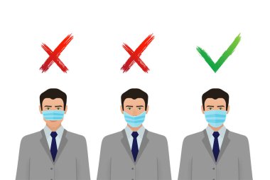 Coronavirus salgını önleme. Tıbbi maske ikonu. Coronavirus koruma kavramı