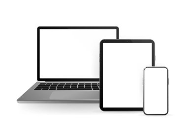Web tasarımı için hazırlan. Akıllı telefon boş, beyaz, şeffaf ekran tasarımı. Boş ekran izole edildi. Vektör simgesi