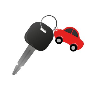 Pankart tasarımı için kiralık araba anahtarı olan düz simge. İzole edilmiş düz vektör çizimi. Vektör pankartı, simge, illüstrasyon