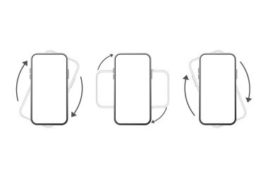 Akıllı telefon izole simgesini döndür. Aygıt döndürme sembolü. Aygıtınızı çevirin