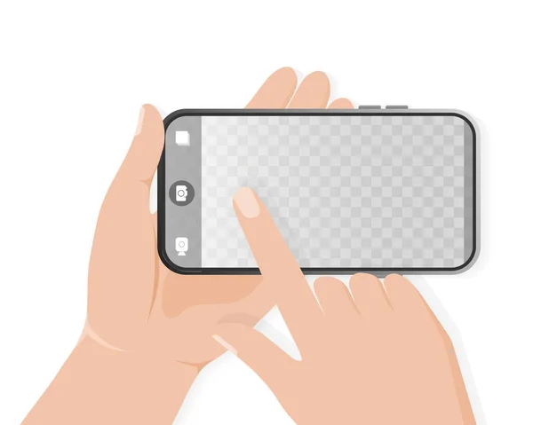 Photographie Main Dessinée Avec Smartphone Téléphone Portable Illustration Vectorielle Icône — Image vectorielle