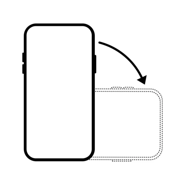 Faites Pivoter Icône Isolée Smartphone Symbole Rotation Dispositif Tournez Votre — Image vectorielle