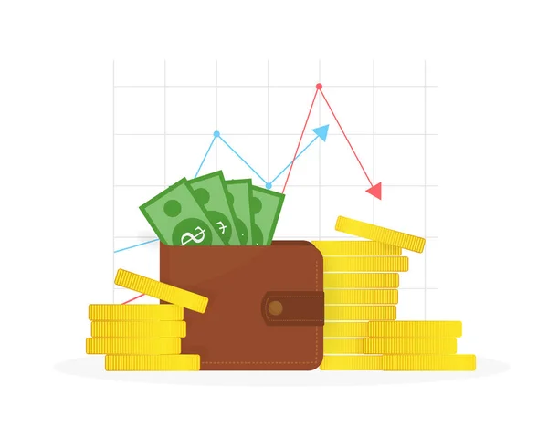 バナーデザインのための投資とアイコン 図グラフの成長 バナーデザインのための詐欺 株式ベクトル グラフの成長 — ストックベクタ
