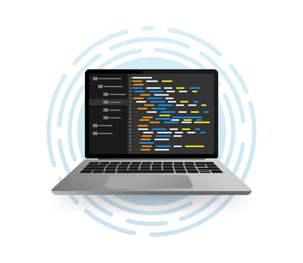 Programlama Kodlaması Her Amaç Için Harika Bir Tasarım Ekran Bilgisayar — Stok Vektör