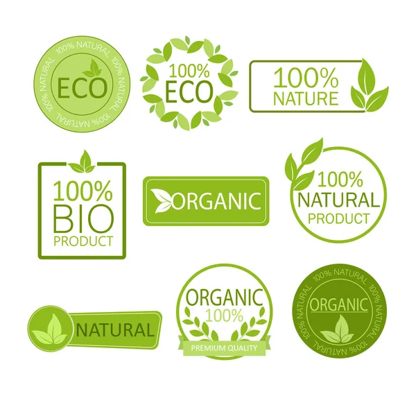 Veganes Emblem Rundes Logo Vector Logo Naturprodukt Natürliche Blatt Ikone — Stockvektor