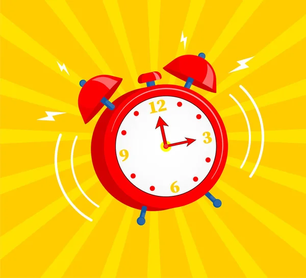 Cartoon Alarm Clock Icon Isolated Yellow Background Vector Illustration — Stock Vector