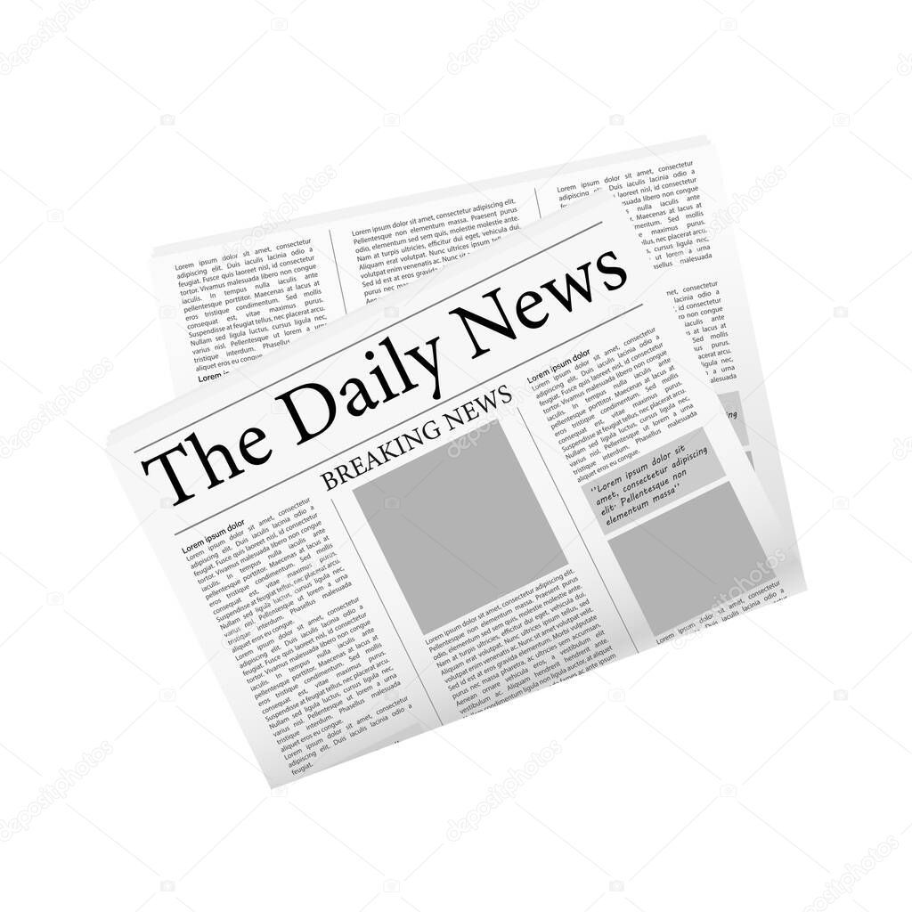 Newspaper, great design for any purposes. Vector editorial print layout. Newspaper template. Daily press empty paper journal vector mockup