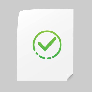 Yeşil işaret tasarımı, beyaz arkaplanda logo şablonu. vektör stoku illüstrasyonu.