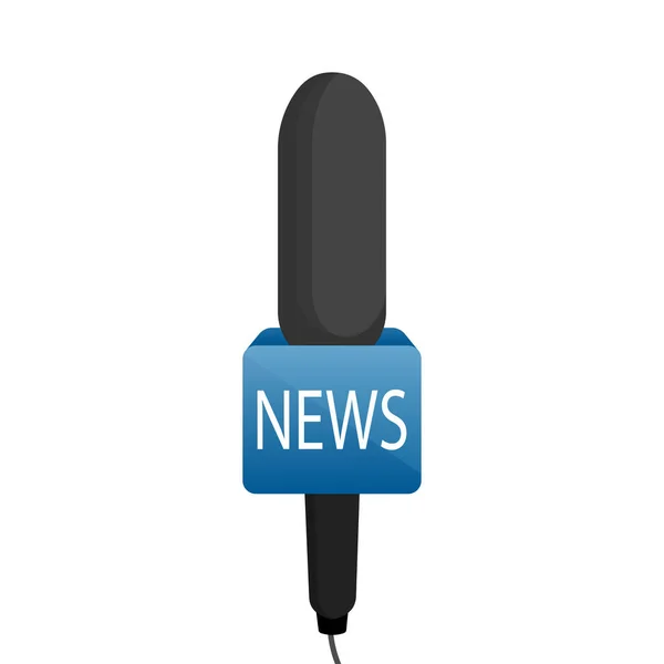 Microphone News Reparter Journalism Concept Flat Style Vector Illustration — Stock Vector