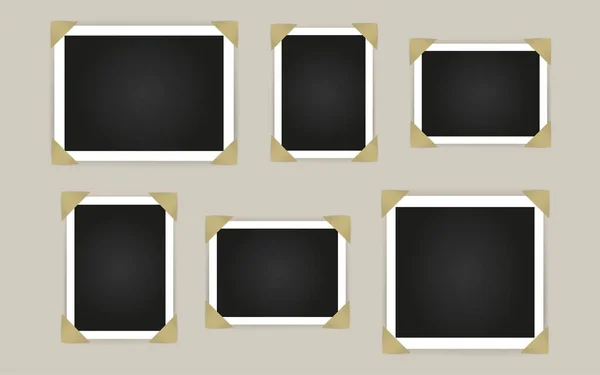 Empty Photo Frames Isolated White Background Vector Illustration — Stock Vector