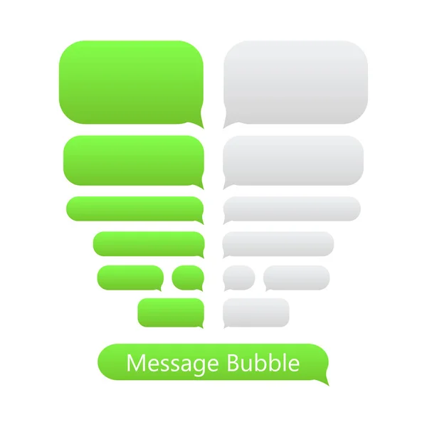 Green Message Bubbles Icons Chat Vector Message Bubbles Design Template — Stock Vector